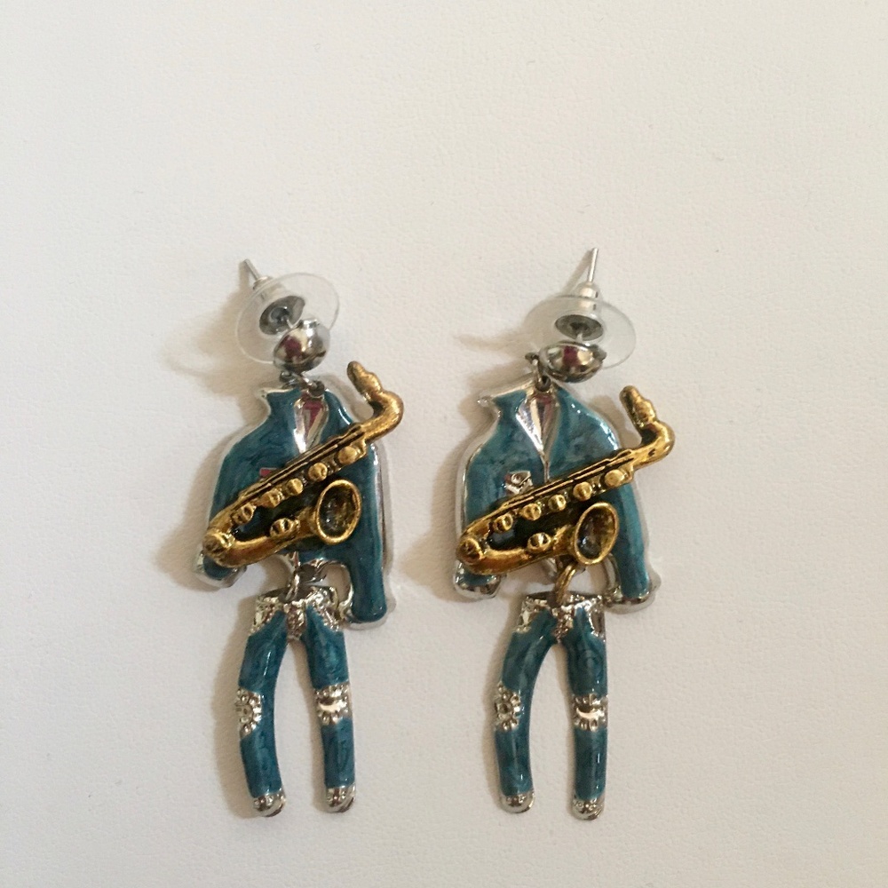 Saxophone Man Dangle Earrings
